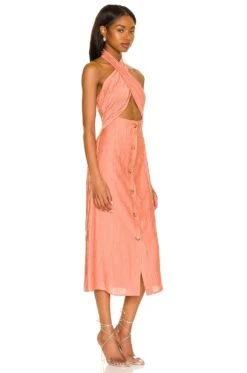 Karina Midi Dress Salmon -Hot Sale Clothing Store LEAX WD311 V2