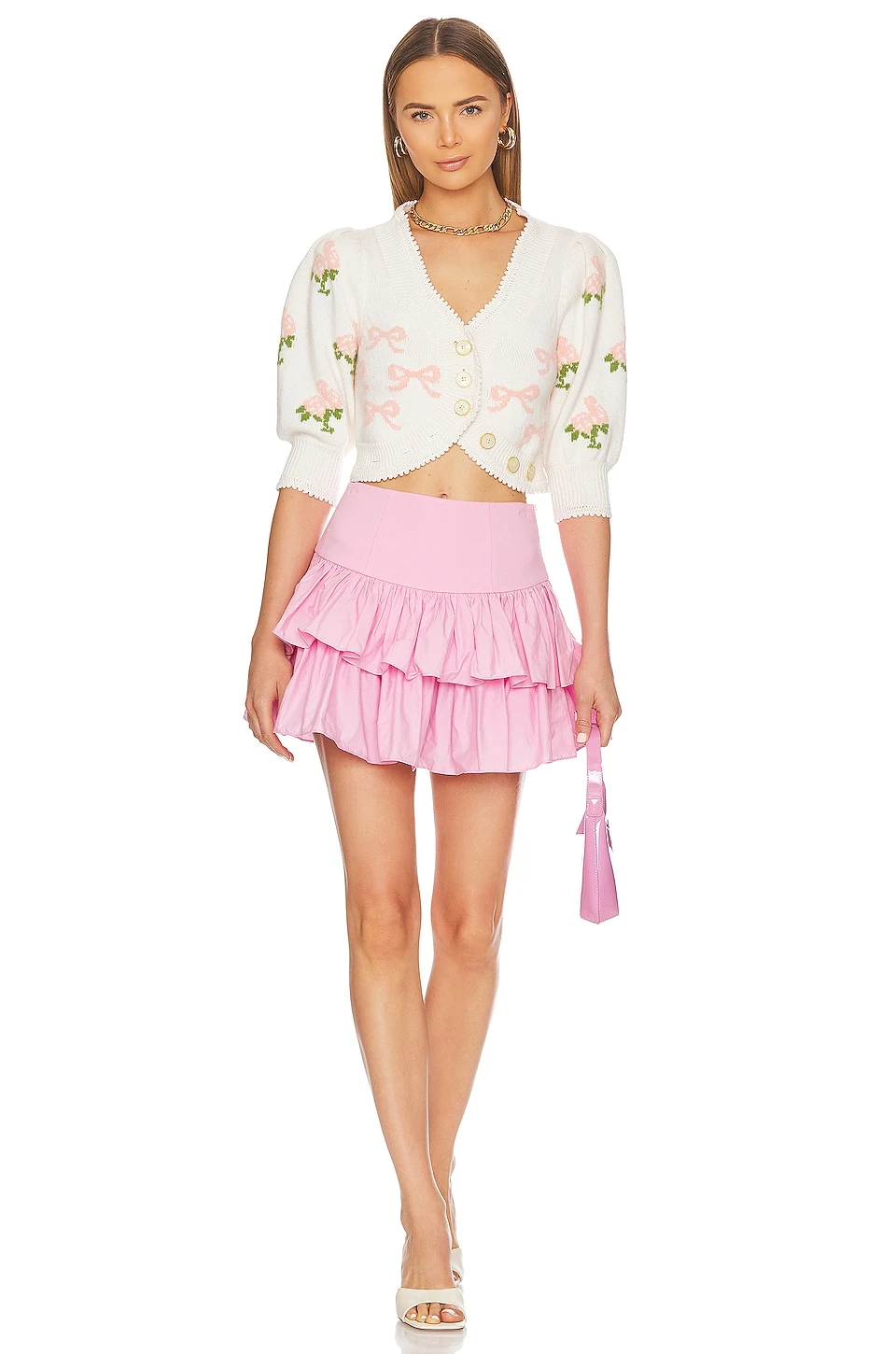 LoveShackFancy Malibu Crop Cardigan Strawberry Shortcake 6 LoveShackFancy Malibu Crop Cardigan Strawberry Shortcake - Image 4