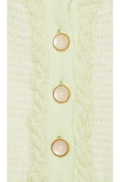 LoveShackFancy Twain Crop Cardigan Pistachio -Hot Sale Clothing Store LESH WK114 V5