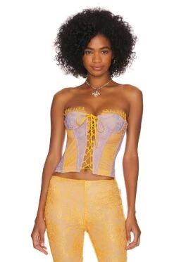 Carmen Corset Orange & Lilac