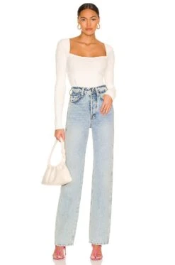 Tie Back Fitted Rib Sweater White -Hot Sale Clothing Store LOVF WK1071 V4