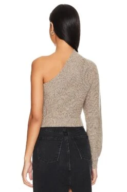 Kenzie One Shoulder Sweater Oatmeal -Hot Sale Clothing Store LOVF WK1192 V4