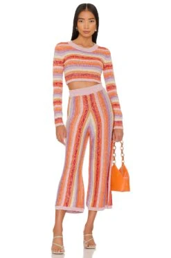 Believe Pants Sunset Stripe -Hot Sale Clothing Store LOVF WP596 V4