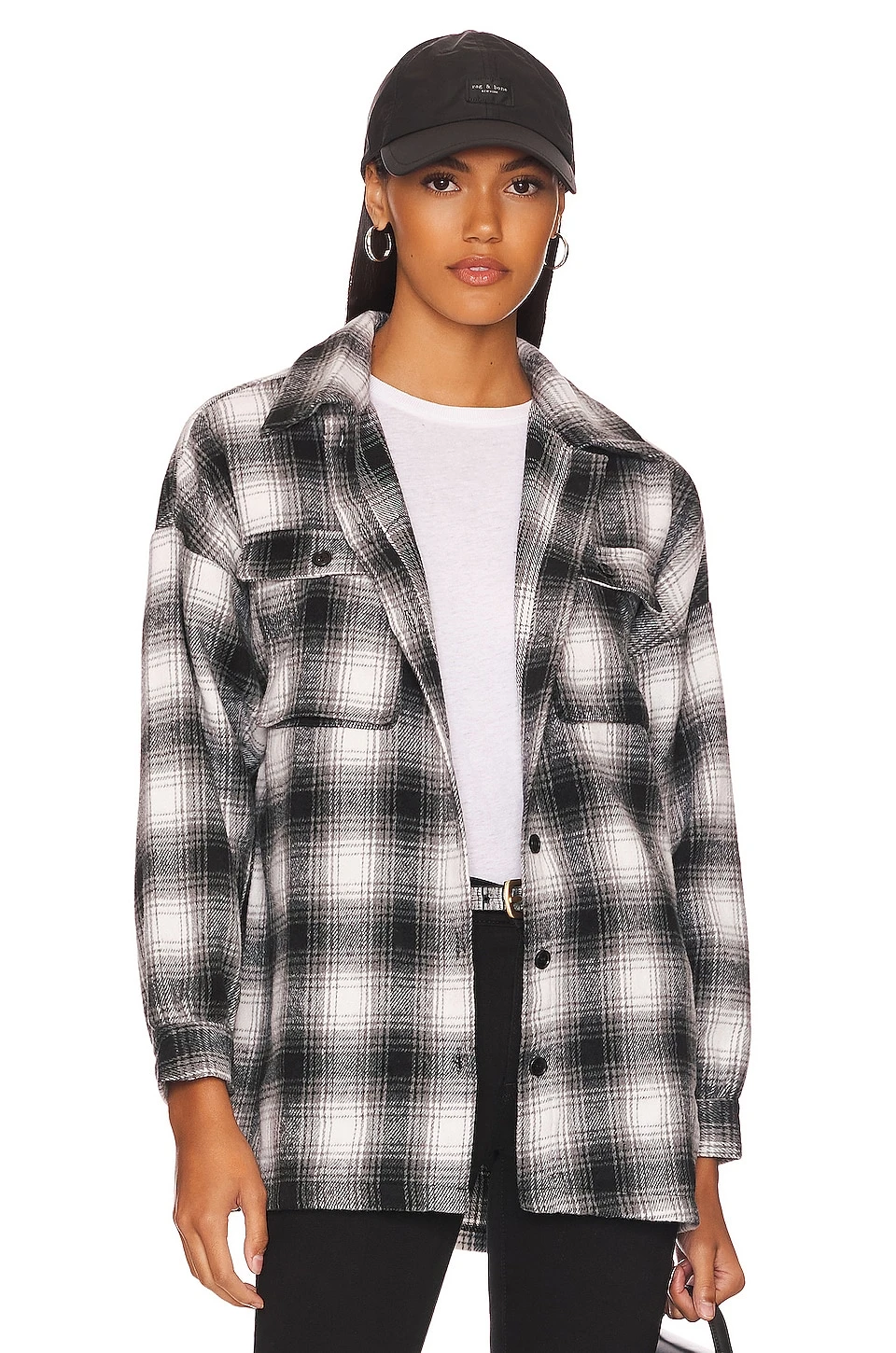 Harlow Flannel Shacket Black & White 3 Harlow Flannel Shacket Black & White