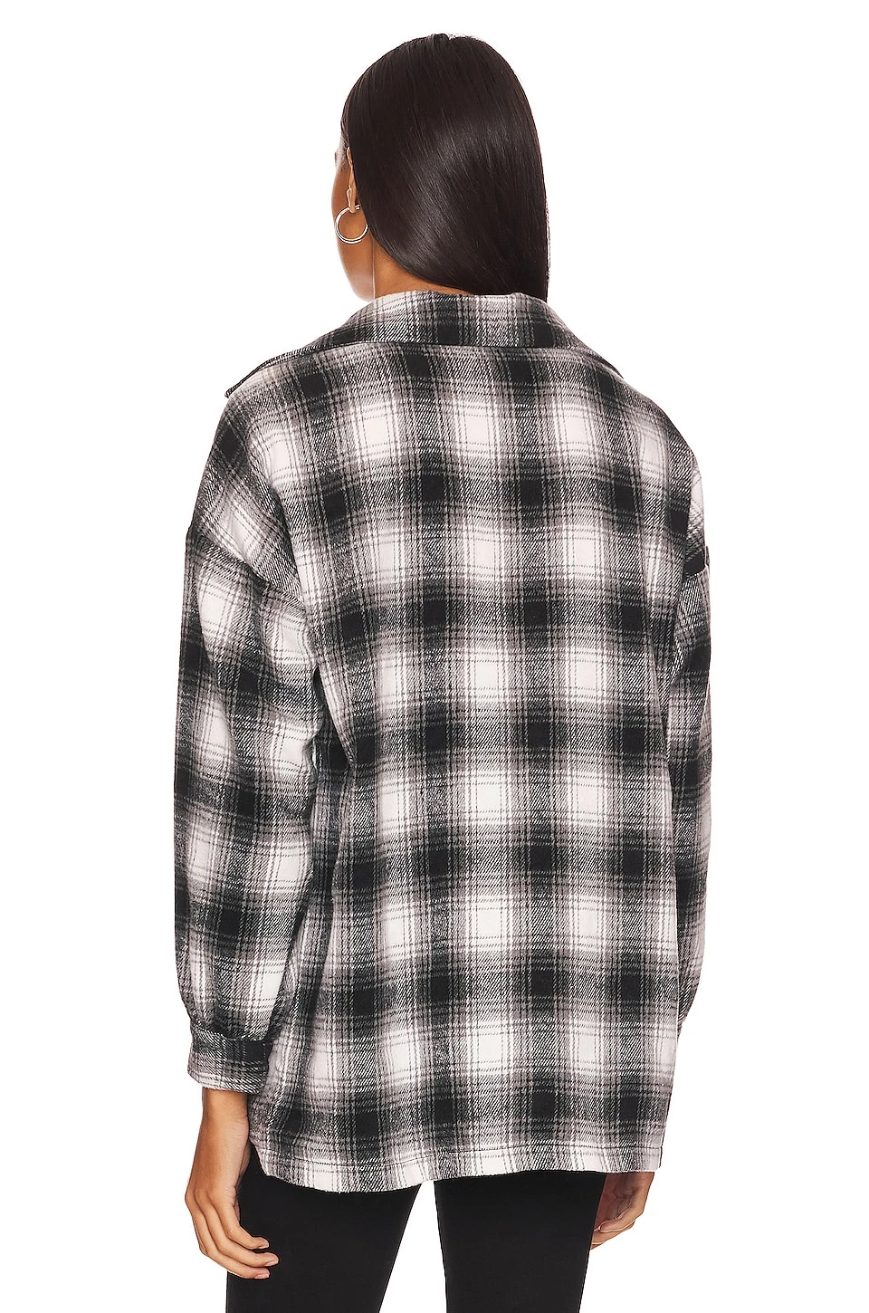 Harlow Flannel Shacket Black & White 5 Harlow Flannel Shacket Black & White - Image 3