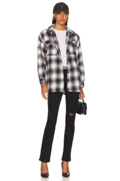 Harlow Flannel Shacket Black & White 9 Harlow Flannel Shacket Black & White -Hot Sale Clothing Store LOVF WS2464 V4