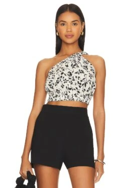 Nelly Top Natural Black Blooms