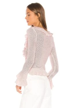 CARDIGAN RUFFLE SWEATER Light Pink 11 CARDIGAN RUFFLE SWEATER Light Pink -Hot Sale Clothing Store LPAR WK67 V3