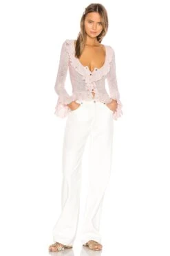 CARDIGAN RUFFLE SWEATER Light Pink 12 CARDIGAN RUFFLE SWEATER Light Pink -Hot Sale Clothing Store LPAR WK67 V4