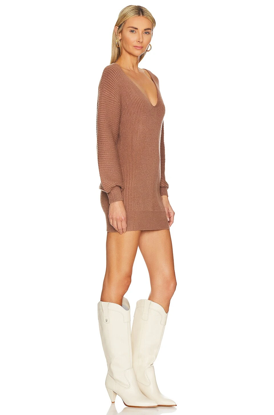 Riley Sweater Dress Light Brown 4 Riley Sweater Dress Light Brown - Image 2