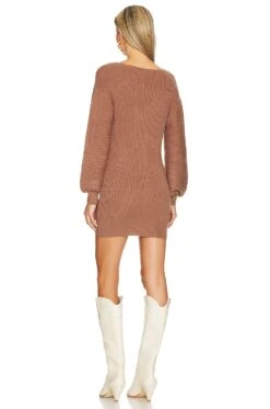 Riley Sweater Dress Light Brown 9 Riley Sweater Dress Light Brown -Hot Sale Clothing Store MALR WD1207 V3