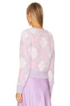 Melissa Argyle Cardigan Lavender Multi -Hot Sale Clothing Store MALR WK227 V3