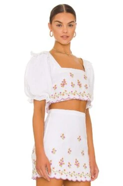 Wesley Crop Top Ivory Daydream -Hot Sale Clothing Store MALR WS715 V2