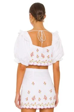 Wesley Crop Top Ivory Daydream -Hot Sale Clothing Store MALR WS715 V3