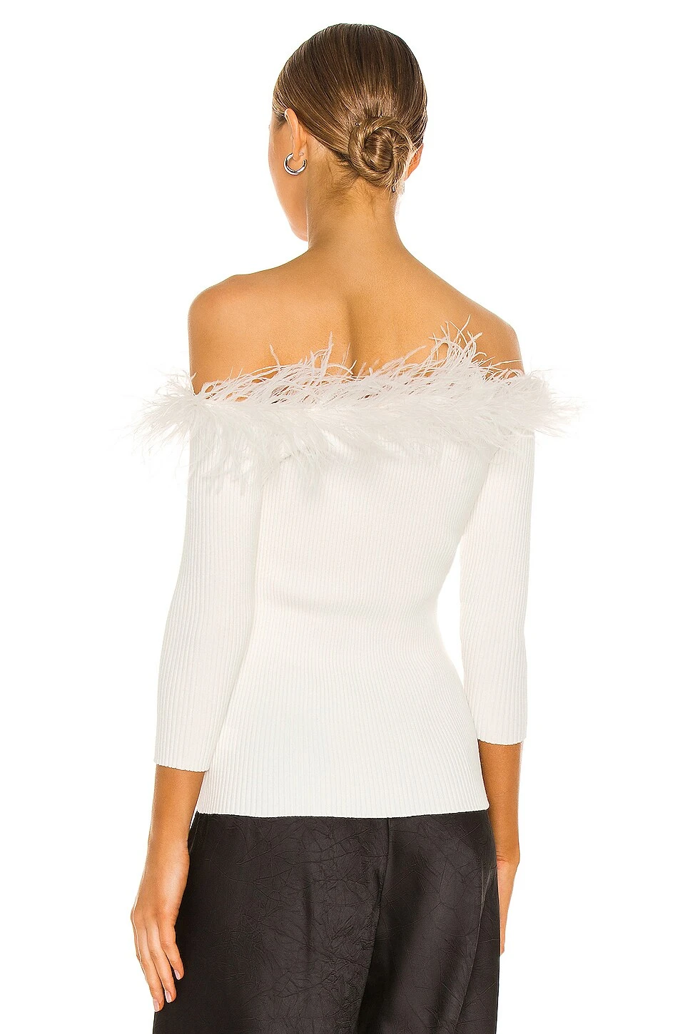 MILLY Feather Top Ecru 5 MILLY Feather Top Ecru - Image 3
