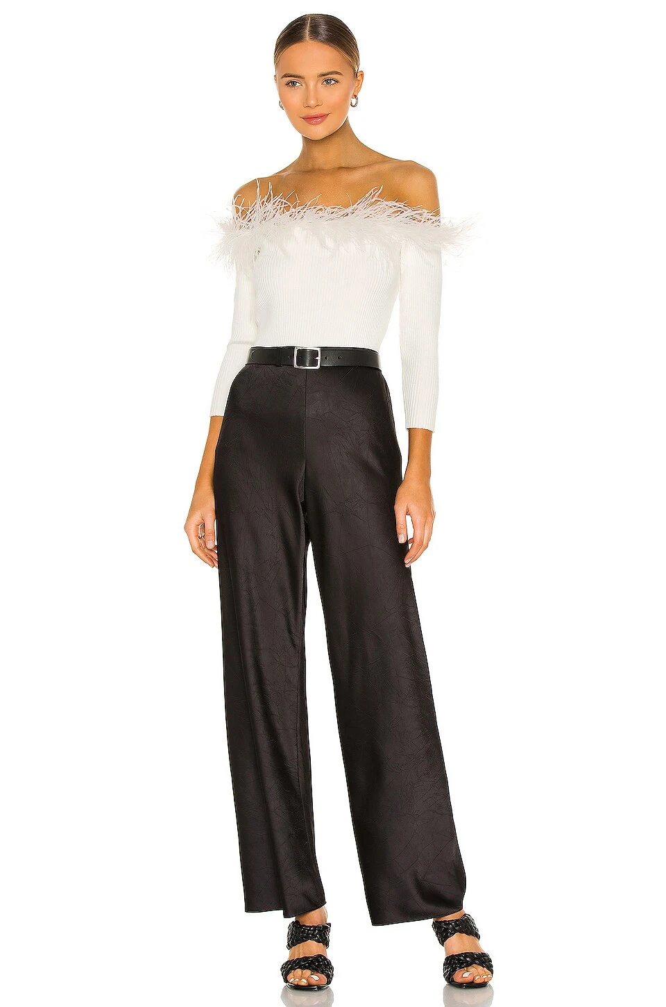 MILLY Feather Top Ecru 6 MILLY Feather Top Ecru - Image 4