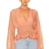 Minkpink Tahlia Shirred Blouse Terracotta -Hot Sale Clothing Store MINK WS490 V1