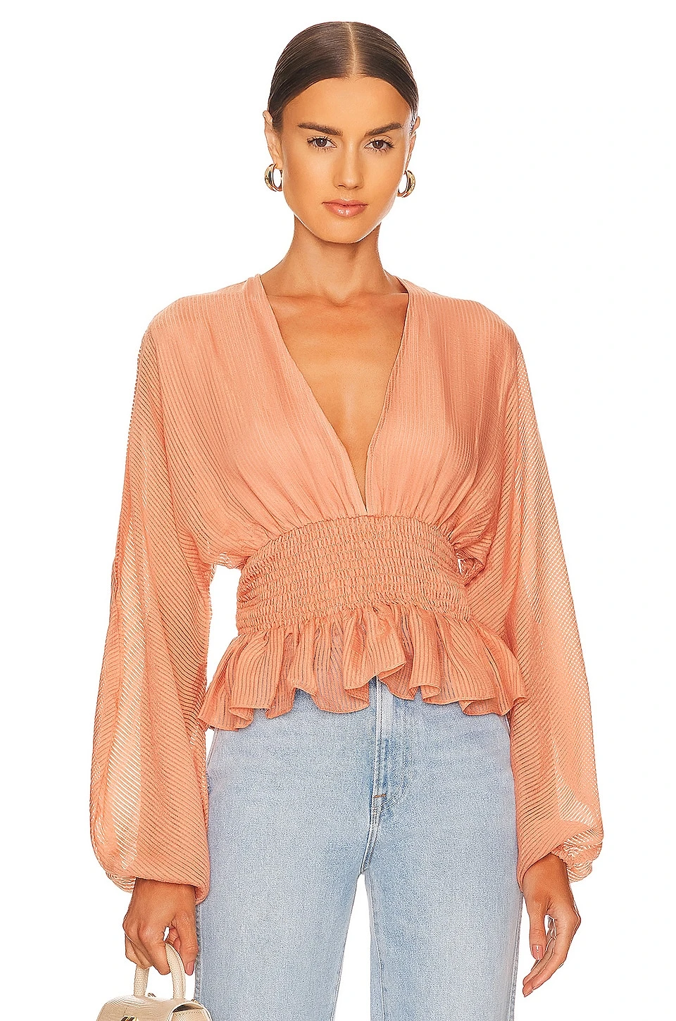 Minkpink Tahlia Shirred Blouse Terracotta 3 Minkpink Tahlia Shirred Blouse Terracotta