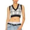 Josefine Crop Sweater Vest Black & White 1 Josefine Crop Sweater Vest Black & White -Hot Sale Clothing Store MOTO WK43 V1