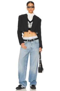 Josefine Crop Sweater Vest Black & White -Hot Sale Clothing Store MOTO WK43 V4