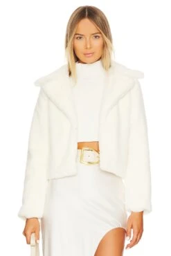 Payton Faux Fur Jacket Ivory
