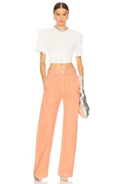 MSGM Wide Leg Jean Orange -Hot Sale Clothing Store MSGX WJ3 V4