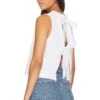 Britt Tie Back Tank White -Hot Sale Clothing Store NATI WS879 V1