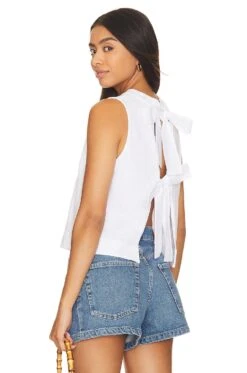 Britt Tie Back Tank White