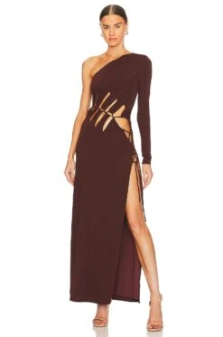 Antonia Maxi Dress Chocolate Brown