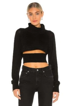 Winston Cropped Turtleneck Sweater Black -Hot Sale Clothing Store NBDR WK35 V1 1