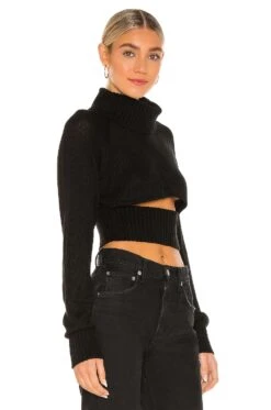 Winston Cropped Turtleneck Sweater Black -Hot Sale Clothing Store NBDR WK35 V2