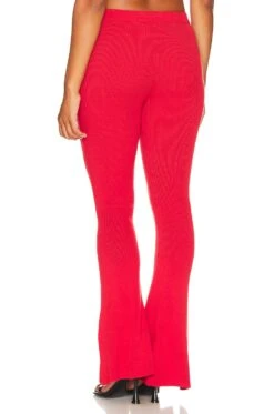 Zuri Knit Pants With Ankle Slits Red -Hot Sale Clothing Store NBDR WP183 V4