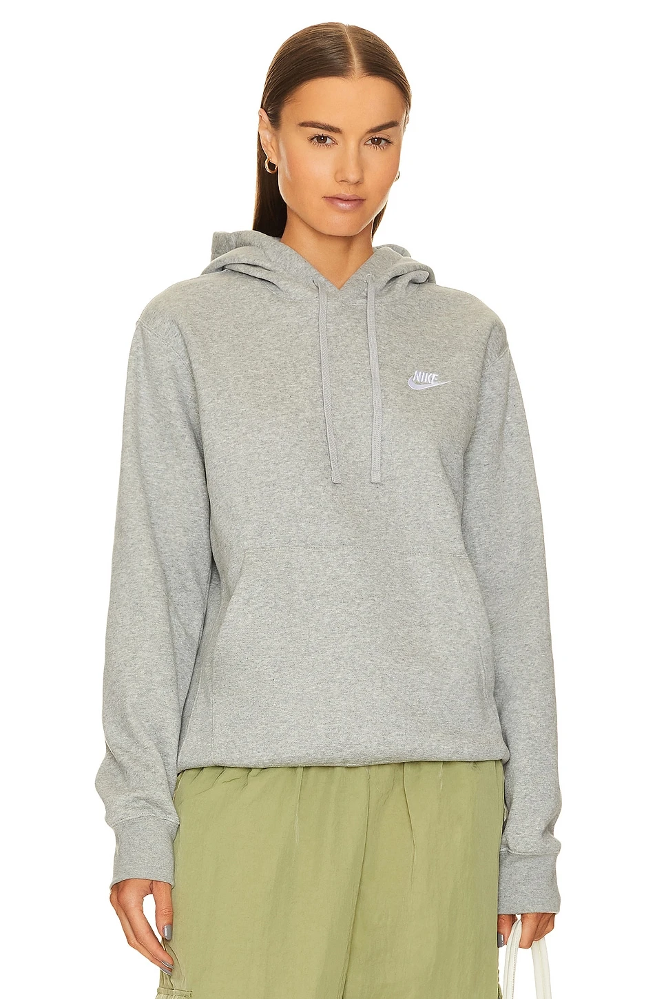 Nike Nsw Club Hoodie Grey Heather, Matte Silver, & White 3 Nike Nsw Club Hoodie Grey Heather, Matte Silver, & White