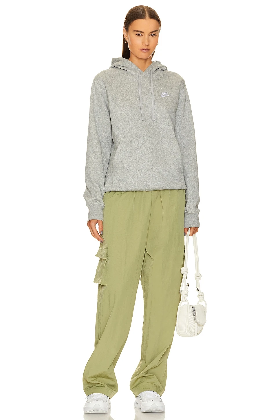 Nike Nsw Club Hoodie Grey Heather, Matte Silver, & White 6 Nike Nsw Club Hoodie Grey Heather, Matte Silver, & White - Image 4