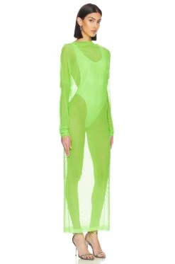 Norma Kamali All In One Gown Neon Green -Hot Sale Clothing Store NKAM WD441 V4