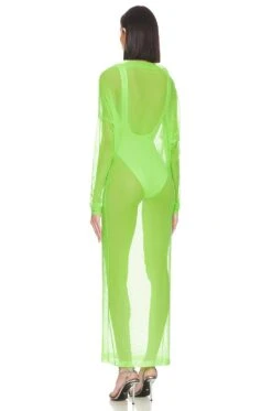 Norma Kamali All In One Gown Neon Green -Hot Sale Clothing Store NKAM WD441 V5