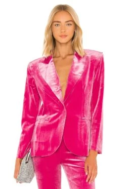 Norma Kamali Single Breasted Blazer In Rose Rose