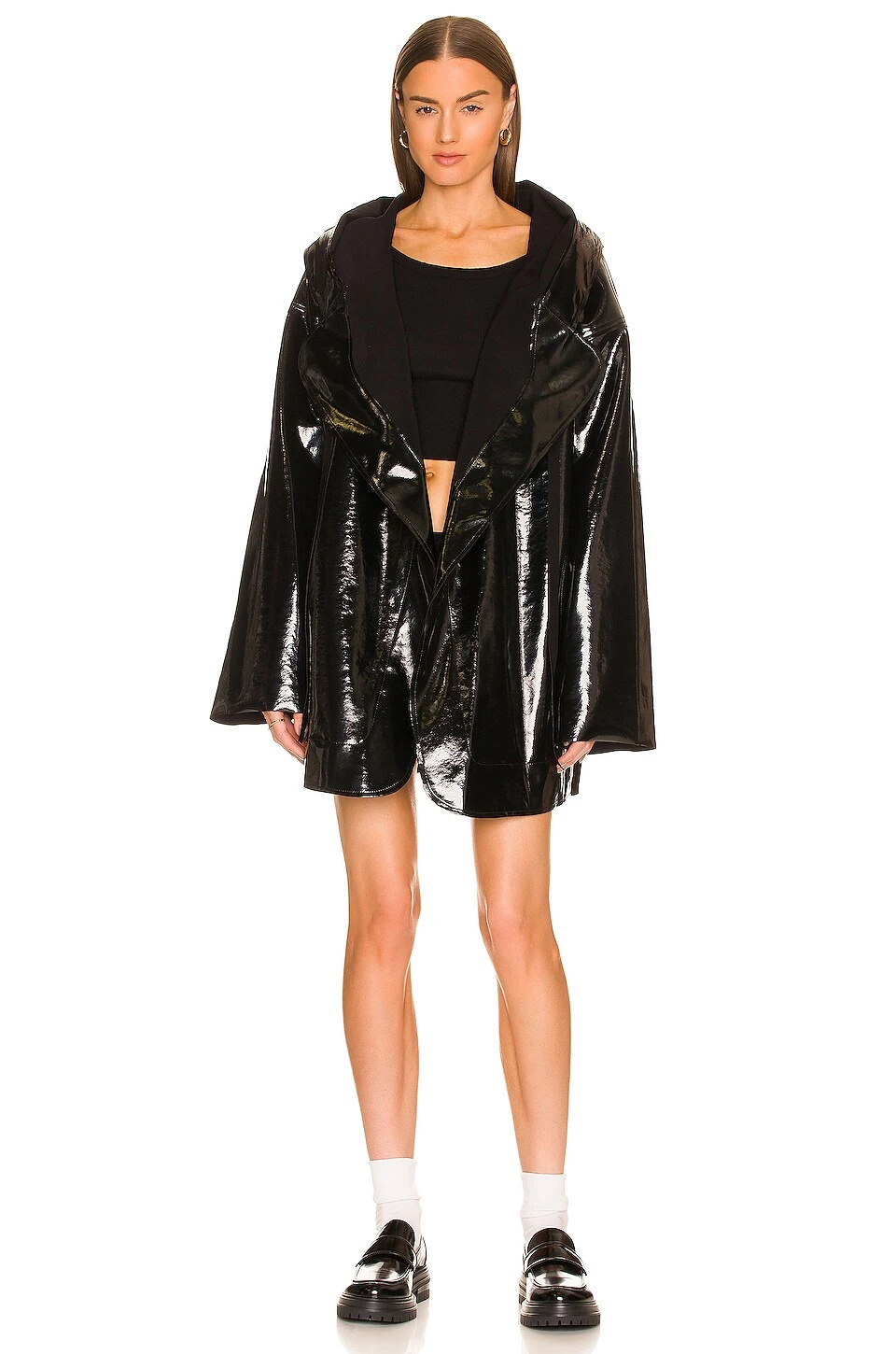 Norma Kamali Oversized Hooded Car Coat Black 4 Norma Kamali Oversized Hooded Car Coat Black - Image 2