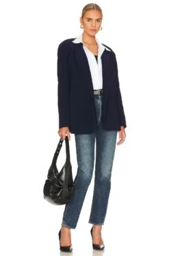 Norma Kamali Oversized Double Breasted Jacket True Navy -Hot Sale Clothing Store NKAM WO140 V5