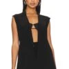 Norma Kamali Sleeveless Single Breasted Jacket Black -Hot Sale Clothing Store NKAM WO159 V1