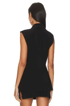 Norma Kamali Sleeveless Single Breasted Jacket Black -Hot Sale Clothing Store NKAM WO159 V4