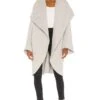 Norma Kamali Shawl Collar Coat Heather Grey -Hot Sale Clothing Store NKAM WO97 V1
