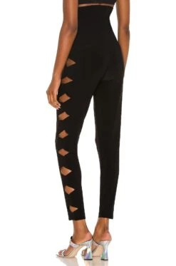 Norma Kamali High Waist Alligator Legging Black -Hot Sale Clothing Store NKAM WP120 V3