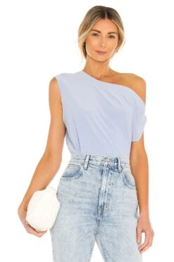 Norma Kamali X REVOLVE Drop Shoulder Top Celestial Blue