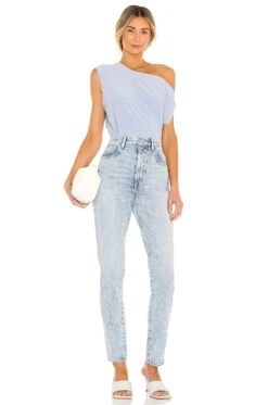 Norma Kamali X REVOLVE Drop Shoulder Top Celestial Blue -Hot Sale Clothing Store NKAM WS110 V4