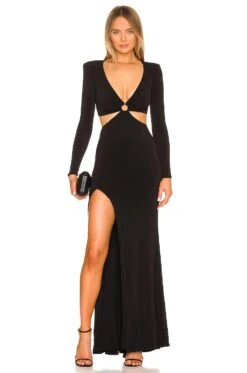 Riley Ring Cut Out Gown Black