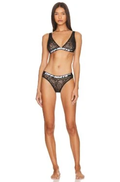 Off-White Logo Band Lace Slip Panties Black -Hot Sale Clothing Store OFFR WI23 V4