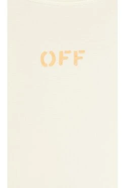 Off-White Sleek Long Sleeve Crop Top White -Hot Sale Clothing Store OFFR WS133 V5