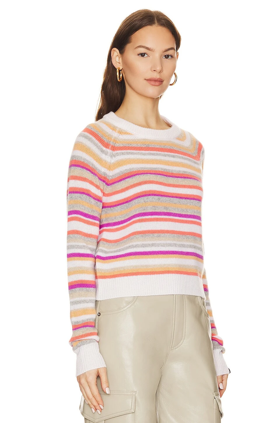 Blakely Cashmere Pullover Coral Combo 4 Blakely Cashmere Pullover Coral Combo - Image 2