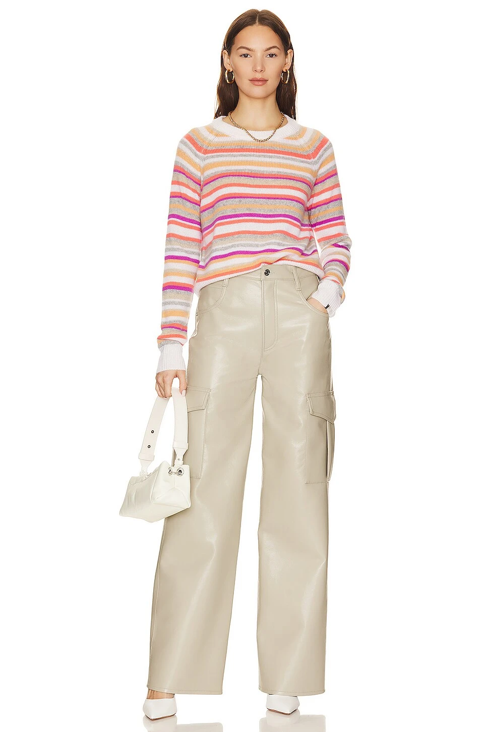 Blakely Cashmere Pullover Coral Combo 6 Blakely Cashmere Pullover Coral Combo - Image 4